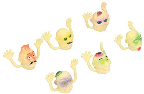 Generic Läskiga Mini Finger Puppets Halloween Monsters Interaktiva Leksaker för Festbarn, Realistiska Bushanddockor, 6 Fingerdockor PVC-material