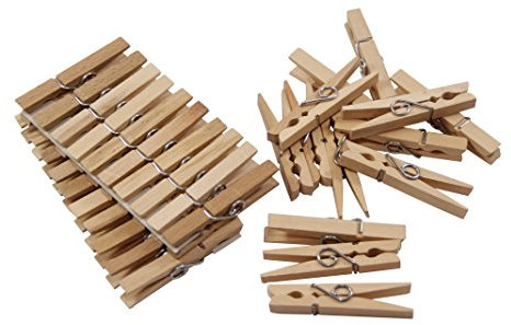 Helo 50 Stück Holzwäscheklammern