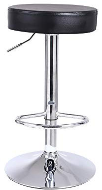 KKTONER Barhocker Höhenverstellbar drehbar SPA Arbeitshocker Bürohocker PU Leder Schwarz
