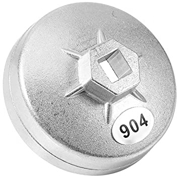 Kuuleyn Llave de filtro de aceite de 79 mm y 15 flautas para Honda, Kia, Hyundia, Yueda y más, cartucho de llave de filtro de aceite con tapa de aluminio, herramienta para quitar enchufes de coche