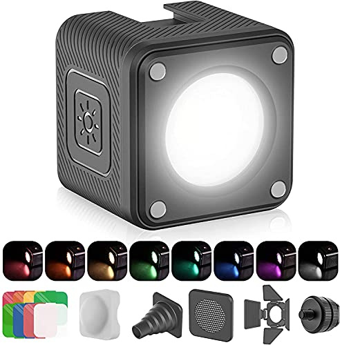 ULANZI LED-videoljus, liten videolampa vattentät, LED fotoljus IP68 vattentät, fotografi ljus magnetisk laddning, permanent ljus, fotoljus för vlog-kamera och actionkamera fotografering