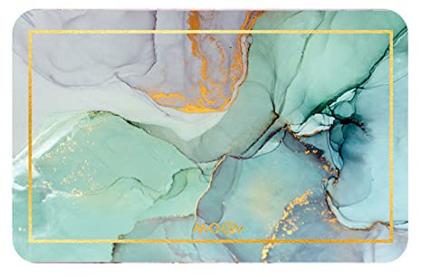 Super Absorbent Floor Mat, Badteppich Badezimmerteppich, Duschteppich, Badvorleger Rutschfest Waschbar, Home Badematte, Soft Floor Mat for Home, Schnell Trocknend Schmutzabweisende, Grün 70x120cm