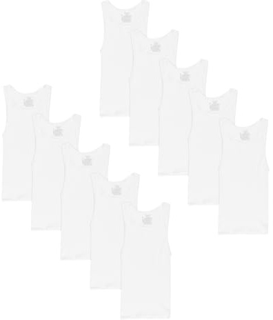 Hanes Boys' Tank Undershirt, EcoSmart Cotton Shirt, Multiple Packs Available, Assorted, Small