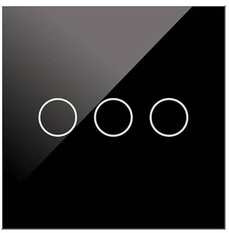 WESA - Variateur tactile simple en verre noir encastrable, boîtier en verre avec écran tactile. Inclue matériel de montage et indicateur LED