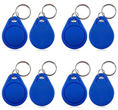 YAVIS Nähe 13.56MHz RFID Chips mit Transponder Schlüsselanhänger NFC Token Tags 1k Chipschlüssel Schlüsselring Zutrittskontrolle keyfob Key Card - Blau (10er Pack)
