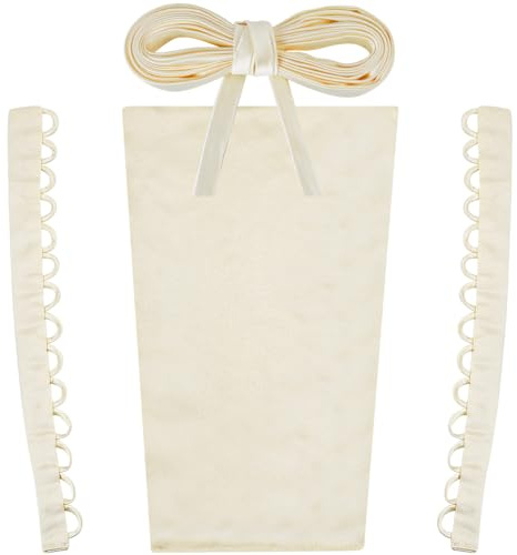 GORGECRAFT 4 kit de Corset pour Robe de Mariée Grand Tissu Satiné Extension de Panneau à Lacets Fermeture Éclair de Remplacement Ruban Réglable Attaches au Dos Corsets pour Bricolage champagne