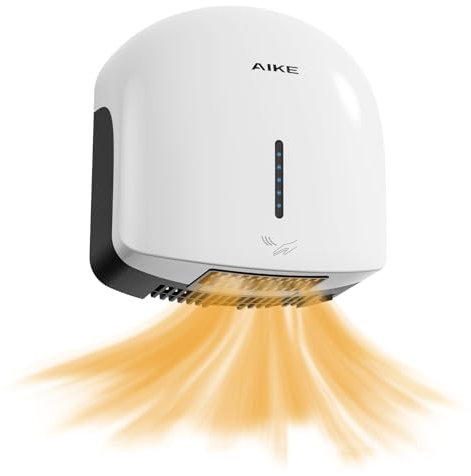 AIKE GentleAir Warm Hand Dryer, Low Noise for Home & Bathrooms, AC220V-240V, Cloud White