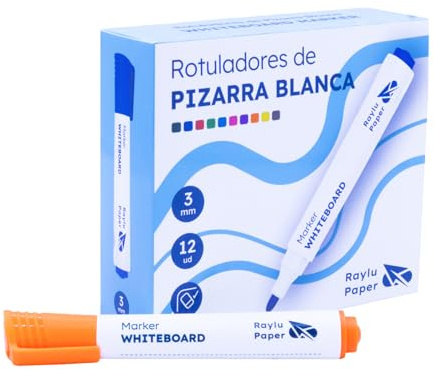 Raylu Paper 12 Pennarelli per Lavagna Bianca Cancellabile Arancione, Punta Tonda 3 mm, Cancellazione a Secco, Atossici, per Lavagna Bianca e Lavagna Magnetica (Arancione, 12 pezzi)
