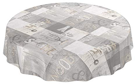 Anro Industry Style - Mantel de Hule, diseño Moderno, Multicolor, Redondo, 120 cm