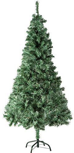 tectake® Albero di Natale Artificiale, Albero di Natale Verde con Base in acciaio, Christmas Tree Aspetto Naturale, Facile da Pulire, Montaggio Rapido - Verde - 180 cm / 533 Rami Folti