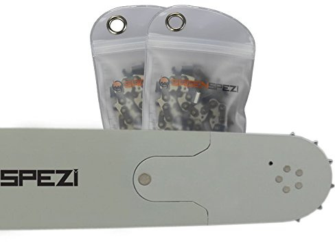 Sägenspezi Guide de 60cm 3/8 84 maillons 1,5mm et 2 chaînes à gouge semi-carrée pour Husqvarna 372