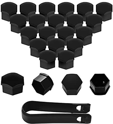 moinkerin 20 Pieces Wheel Nut Caps Wheel Nut Covers 17mm Bolt Cover Car Wheel Caps for Cars- Not Suitable for Q7(17mm) (Black, 17mm)
