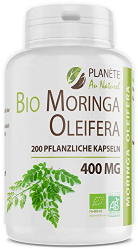 Moringa Oleifera Bio – 1200 mg pro Tag – 200 Kapseln | Premium Qualität, Pflanzlich & Schonend verarbeitet