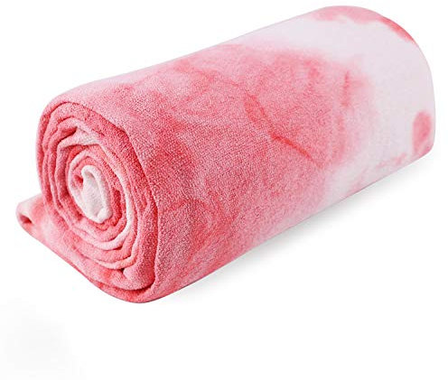 DREAM SLIM Hot Yoga-Handtuch, rutschfest, rutschfest, 61 x 182,9 cm, mehrfarbig – Rosa