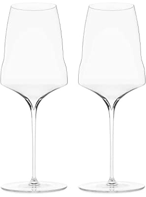 Josephinenhütte JOSEPHINE N° 2 Bicchieri da Vino [IL BICCHIERE PER GLI AMATORI] - lavorati a mano e soffiati a bocca - set da 2 per vino bianco, rosato e rosso di medio corpo - design funzionale per