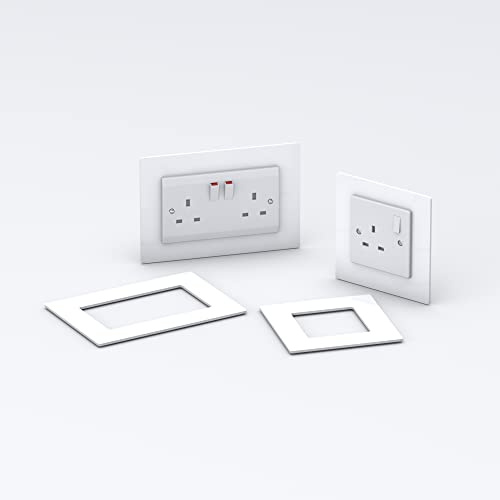 Double/Single Socket Switch Surround/Acrylic Finger Plate (Single, White)