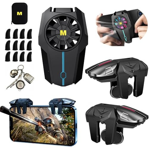 Mikirini 14 in 1 Cell Phone Dual Cooler w/PUBG Mobile Game Controller