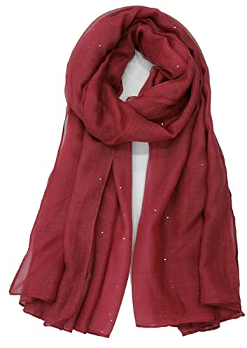 Van Der Rich ® - Sciarpa di Paillettes Sciarpa Morbida - Donna (Bordeaux, TU)