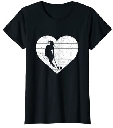 Damen Retro Grafik Hockeyspieler Feldhockey Hockeyschläger Hockeyschläger Hockeyschläger T-Shirt