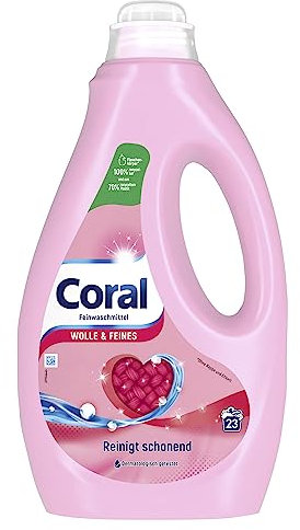 Coral Detergente delicato lana e detergente liquido fine per pulizia delicata, 23 WL, 1,15 litri