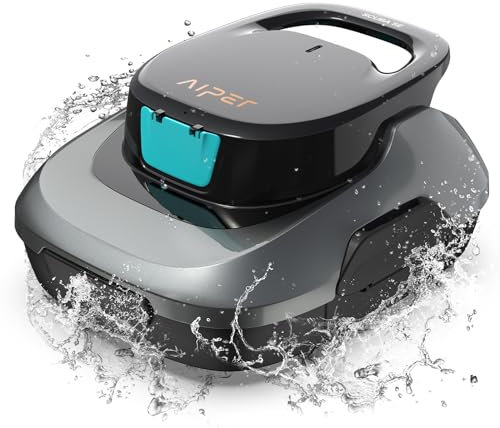 Aiper Scuba SE Robot Piscina Sin Cable, Limpiafondos Piscina Automatico de un Solo Clic con 90 Minutos de DuracióN de La BateríA, Ideal para Piscinas Elevadas Planas de 80㎡