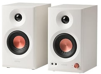 Edifier MR3 Powered Studio Monitor 2.0 Speakers, Bluetooth v5.4, TRS/RCA/AUX Input, 36W RMS, 52hz-40kHz Flat Response, 3.5” Drivers, 1” Tweeters, Hi-Res Audio (White)