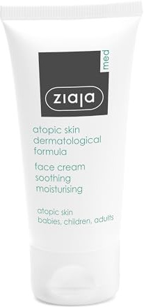 Ziaja MED Crème visage hydratante et apaisante formule dermatologique pour peau atopique pour bébés, enfants et adultes