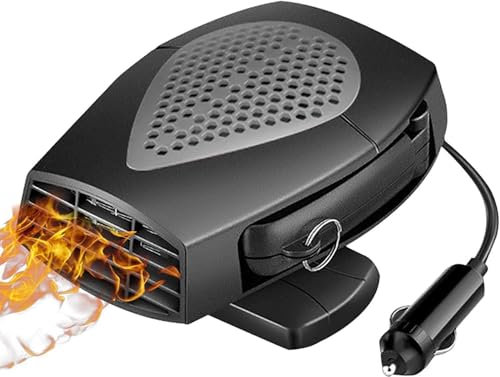 HDAKDDHG Car Heater 12V, 2 in 1 Fast Heating and Cooling Fans Auto Car Heater Defogger Windshield Defogger Demister, Portable Car Heater Automobile Windscreen Heater Plug in Cigarette Lighter