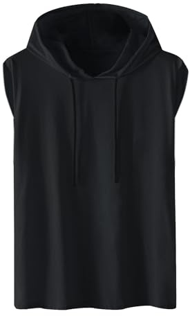 Camisetas de Tirantes Hombre Verano Moda Camiseta sin Mangas con Capucha Diario Color sólido Casual Deporte Gym Original Chandal Tank Top Chaleco T-Shirt básica tee Talla Grande