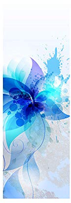 Fridge Stickers to Cover Full Doors 3D Blue ice Flower Self Adhesive Refrigerator Door Sticker Professional Vinyl Wallpaper60X180CM