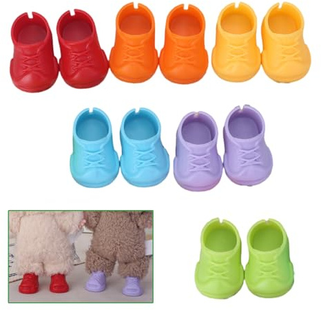 6 Pairs Mini Shoes for 15CM Doll, Plastic Colorful Cute Tiny Shoes Premium Fashion Outfit Accessories Replacement Suitable for 17cm Doll