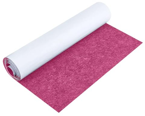 Fieltro autoadhesivo - Alfombrilla de fieltro, 40x220cm, tela de fieltro autoadhesiva, para forros de cajas, posavasos, alfombrillas de cajón, marcos de fotos, patas de silla, patas de mesa (Rosa