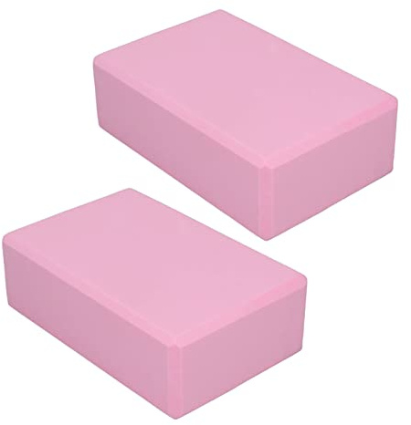 Generic Lätt Yogablock 2 Pack för Stabilitet och Balans i Yogaposer, Rosa Skumblock för Yoga Pilates Meditation Stöder Säker Justering, Bra för Fördjupningspositioner