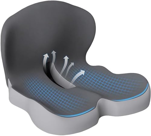 HoldOneLight Cojín Ortopédico para Asiento con Respaldo, Soporte Lateral, Ergonómico, Alivio del Coxis, para Silla de Oficina y Coche