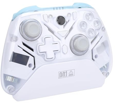 MENDUNER Controlador de Juegos Inalámbrico 2.4G con Joystick y Disparadores de Efecto Hall, Luces RGB, Tasa de Sondeo de 1000 Hz, Giroscopio de 6 Ejes, para PC, Steam Deck (WHITE)