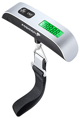 Fosmon Digital Luggage Scale, 110lbs Suitcase Baggage Scale, 1 Pack Silver