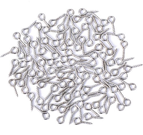 10 mm da Hoop 4 mm Gancio a Vite Occhielli a Vite Acciaio Inossidabile per La Resina, Gioielli, Perlina e Plastica, 100 Pezzi