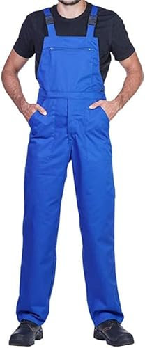 Work Bib and Brace Overalls, Overalls Men, Bib and Brace Dungarees Mens, Made in EU, Mazalat Protective Coverall, S -3XL Size - Made in EU - Work Trousers for Man, Lots of Colors, Blue, XXL