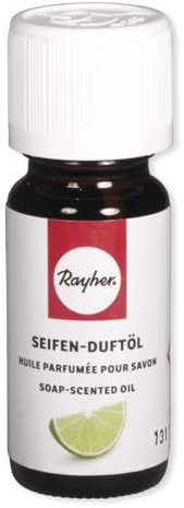 Rayher 34254000 Hobby Seifen Duftöl (100% vegan, in Glasflasche mit Kindersicherheitsverschluss, hautpflegende und wohltuende Wirkung) Limette, 10 ml, 10 x 6 x 2.7 cm