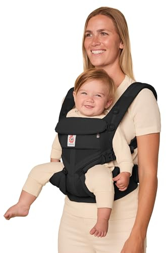 Ergobaby Omni Classic Baby Carrier Newborn to Toddler - Breathable Baby Carriers for Summer - All-Position Carrier with Lumbar Support (7-45 Pounds), Mesh, Onyx Black
