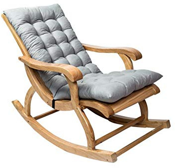 Almohadillas suaves para silla mecedora, cojines de asiento acolchados gruesos antideslizantes con lazos para muebles de interior y exterior