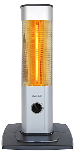 VASNER StandLine Mini 15 – Stand Infrarot Heizstrahler für den überdachten Außenbereich, 1500 Watt, kompaktes Metallgehäuse für einen platzsparenden & mobilen Einsatz (Silber)