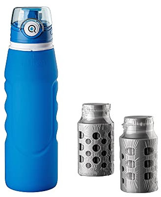 WatPass® | Outdoor- & Krisenfilter | 1,0 l | für max. 260 L Wasser | Filterkartusche wechselbar | blueflex & 2 Ersatzfilter | filtert Bakterien, Viren, Pestizid- & Medikamentenrückstände, Mikroplastik