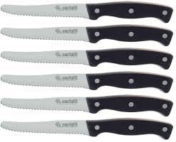 Marietti 24FT TAVOLA - Coltello da tavola, lama dentata, 11 cm, colore: Grigio/Nero