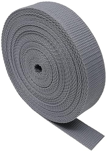 Kraftig bandband för vävband – 5 meter – ryggsäck/ryggsäckar, bagage/lastrem, bälten, Grå, 25mm