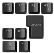 Glorious Gaming 9x ABS Doubleshot Keycaps V2 (UK English Expansion Set) - Dual Moulded Design, Guaranteed to Never Fade, RGB Friendly with Clear Legends, Fits MX-Style Stems, UK English Layout - Black