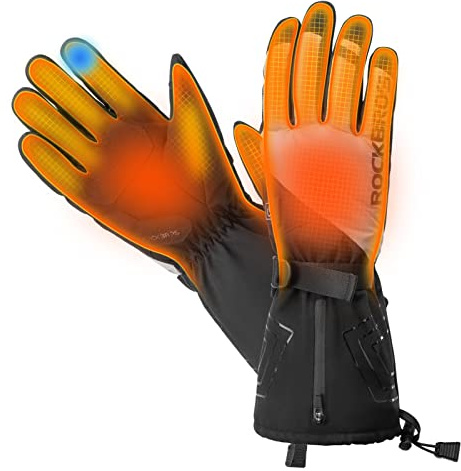 ROCKBROS Gants Thermiques Hiver Homme Femme Gants Chauds de Cyclisme Coupe Vent Gants Chauffants Écran Tactile Polaire Antidérapant Ski Cyclisme Trotinette Alpinisme Noir Gris M/L/XL