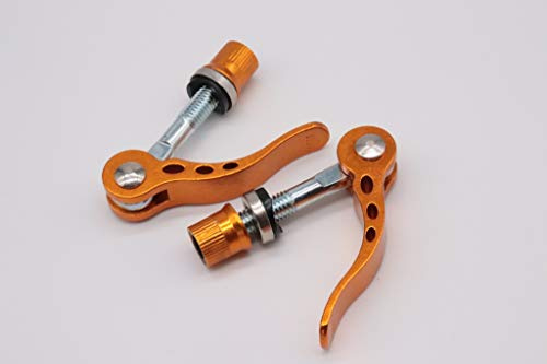 2 stycken cykelsnabbspännare snabbkoppling sadelklämma M6 x 50 mm (guld)