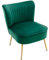 chairus Chaise de Salon en Velours Fauteuil de Chambre Comfortable Chaise Rembourrée Canapé 1 Place (Vert- 1 Piece)