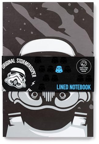 Puckator The Original Stormtrooper Recycled Paper A5 Notebook - School Teacher Student Homework Study Planner Notepad - Collage University Essentials Journals Planners - Jotter Uni Gifts Stationery